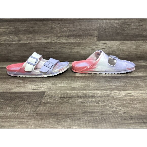 Birkenstock Arizona EVA Sandals Purple Fog Swirl Sz 9  Multicolor Beach Summer - Picture 3 of 16